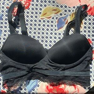 New in bag push up wireless black bralette